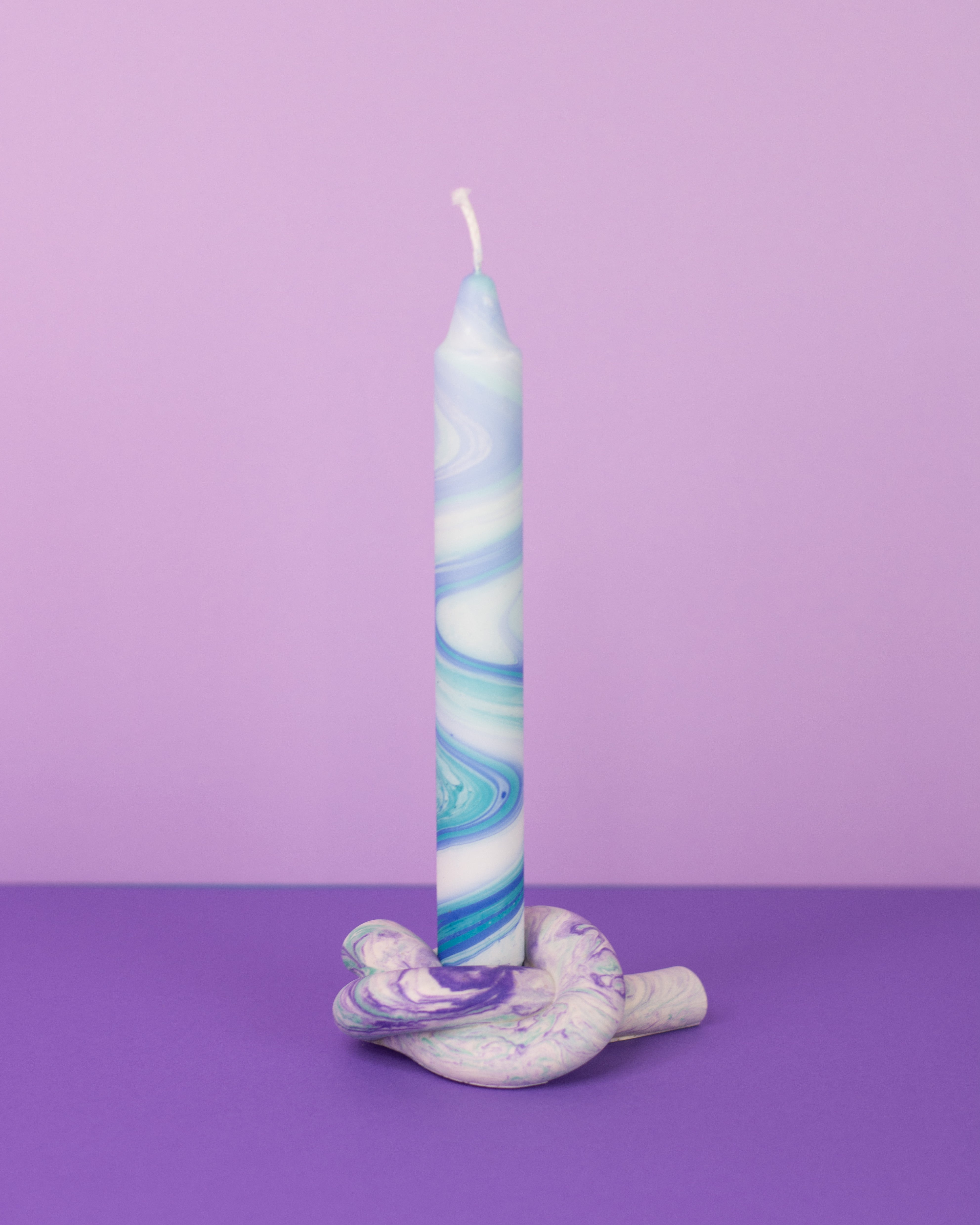 Knotty lysestage - emerald/lilla